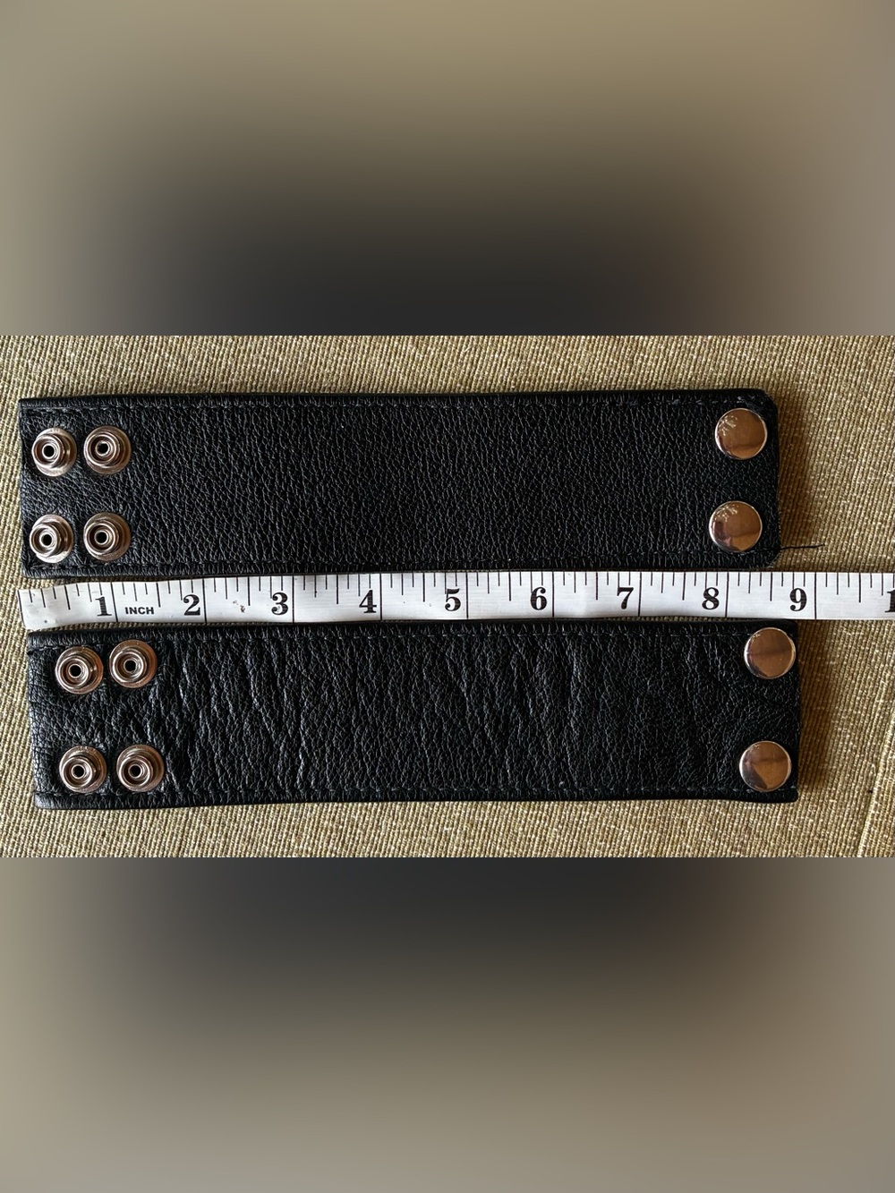 2 Black Leather wrist bands